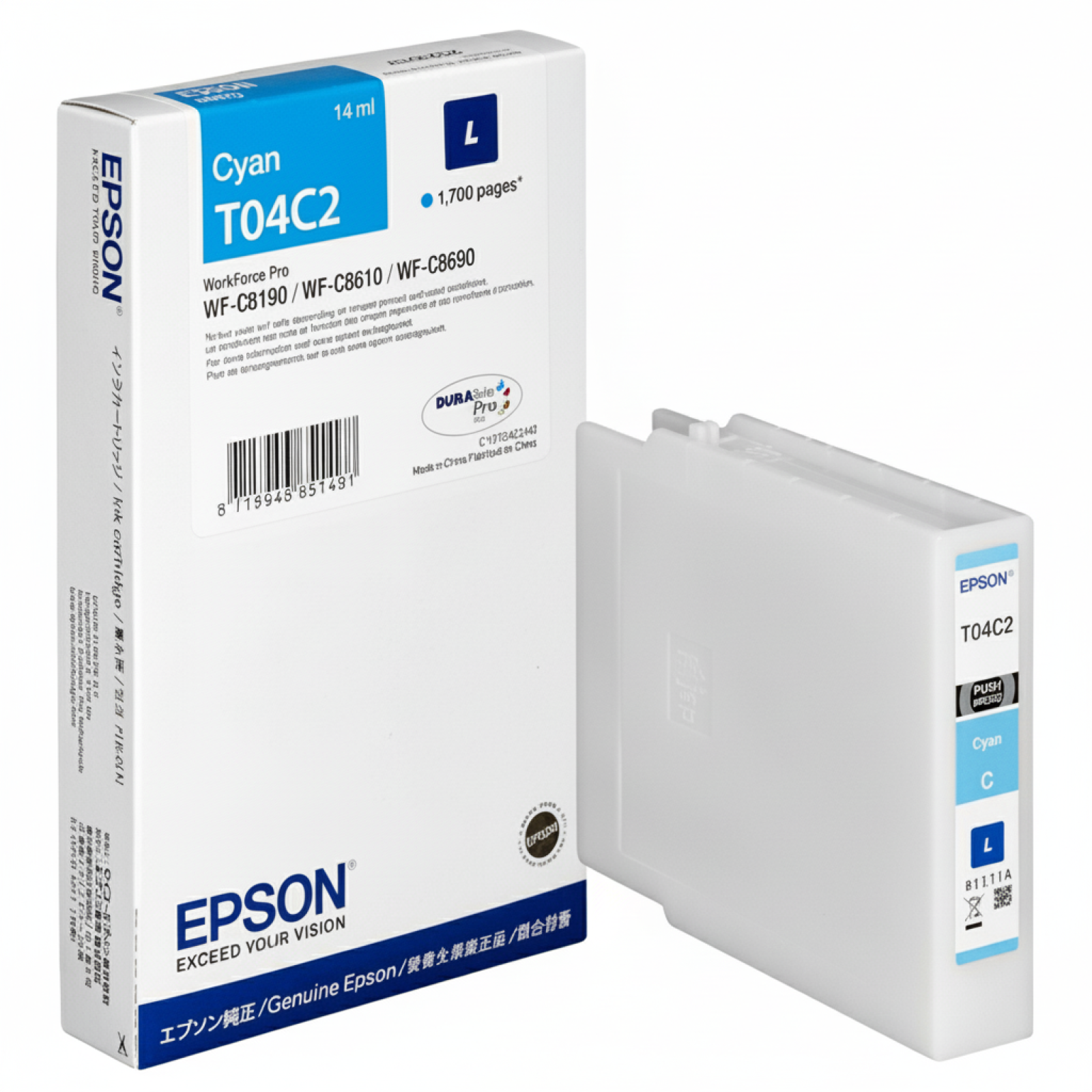 Original OEM Ink Cartridge Epson T04C2 L (13T04C240) (Cyan)