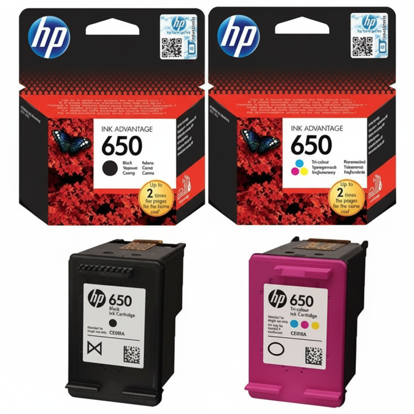 Original OEM Ink Cartridges HP 650 BK + 650 C (CZ101AE, CZ102AE) (multi pack)