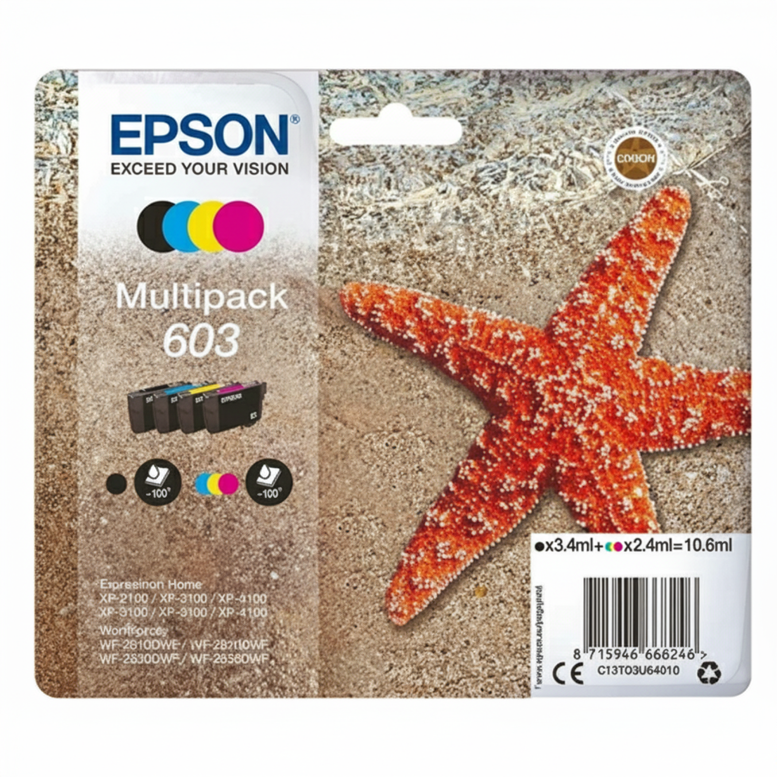 Original OEM Ink Cartridges Epson 603 CMYK (C13T03U64010) (multi pack)