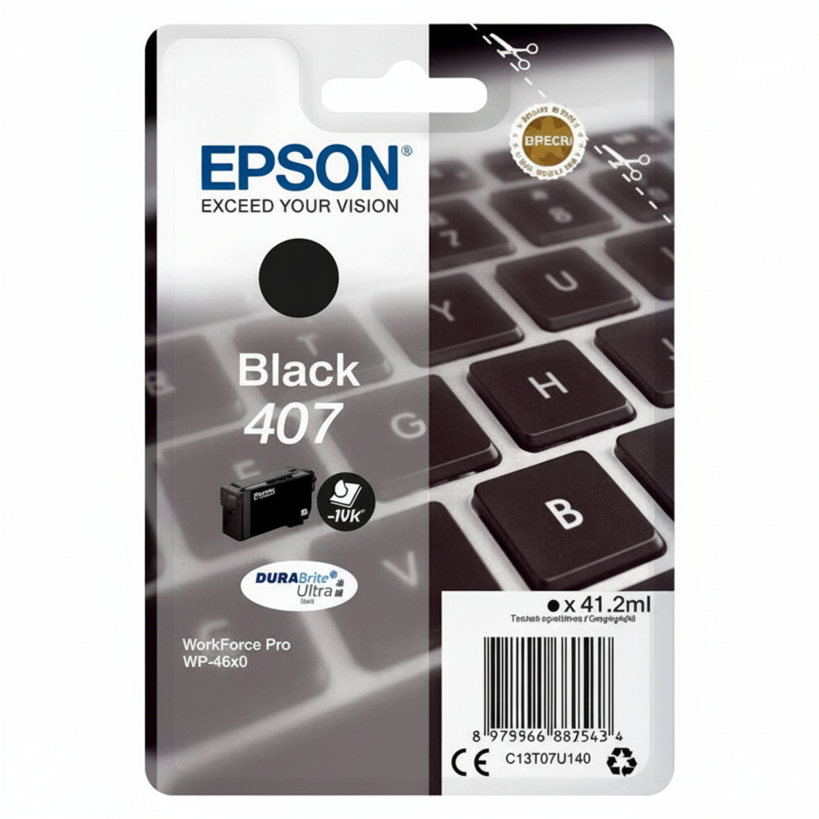 Original OEM Ink Cartridge Epson 407 (T07U1) (Black)