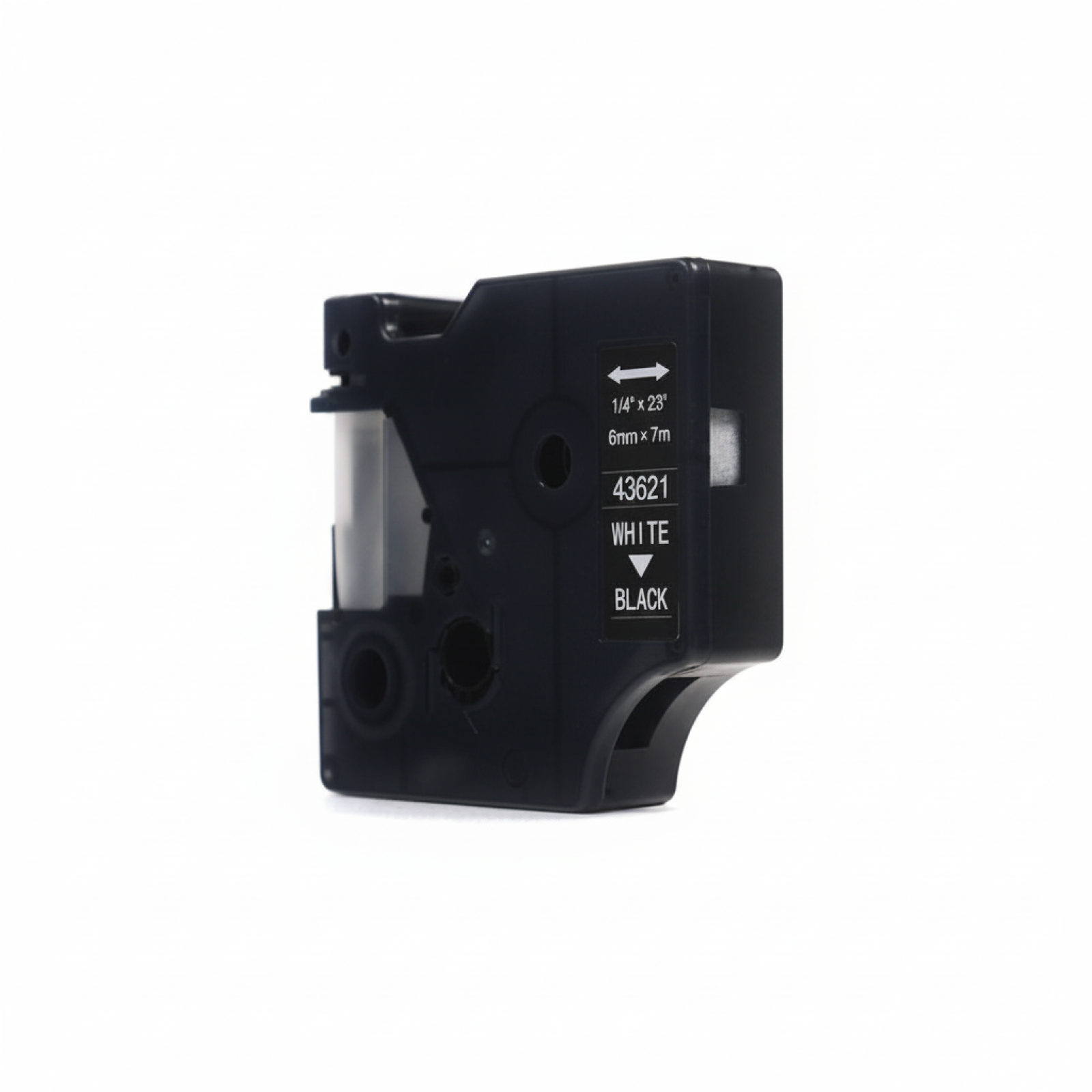 Compatible Tape D1-43621 for DYMO (D1-43621) (Black) (6 mm, 7 m, Black, White)