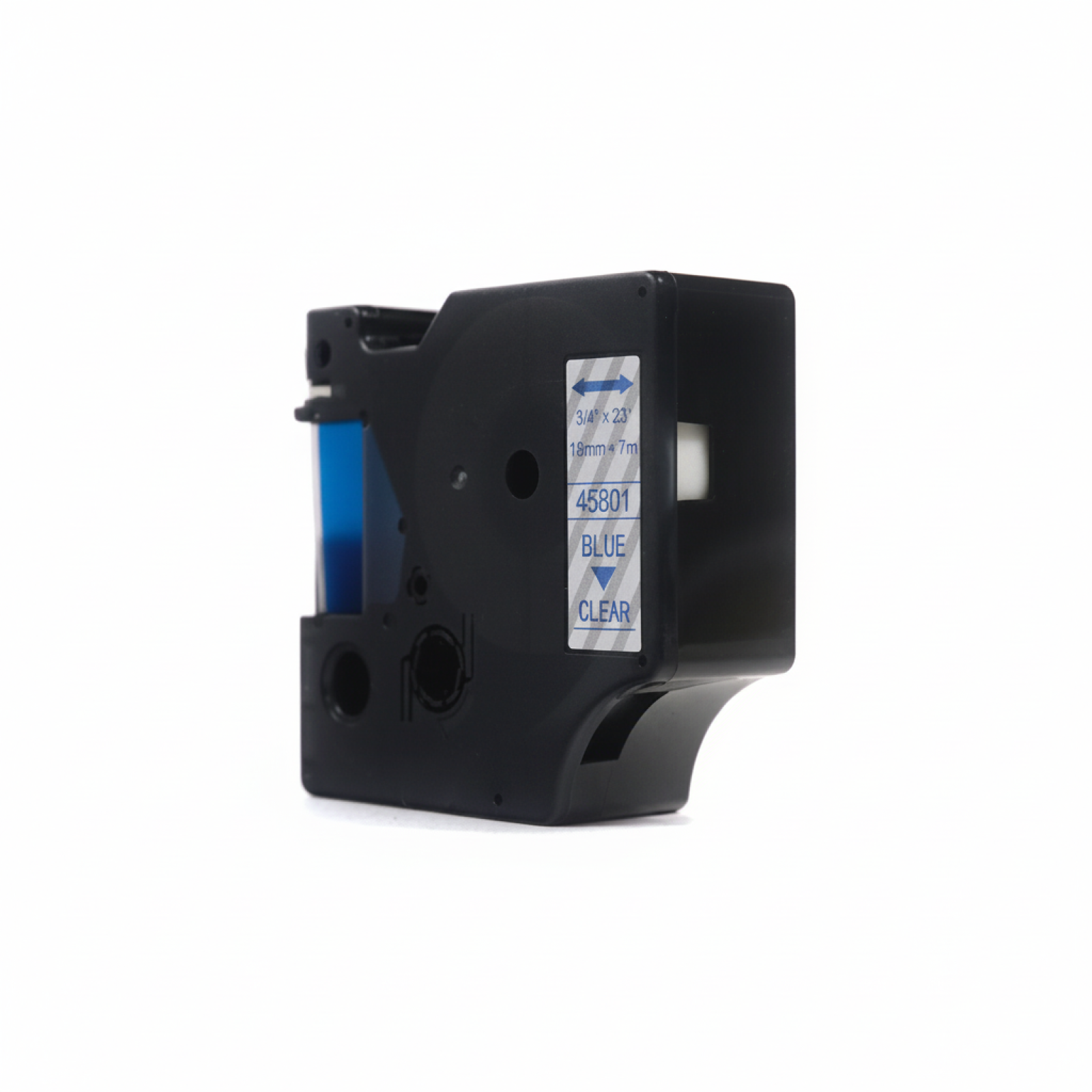 Compatible Tape D1-45801 for DYMO (D1-45801) (Transparent) (19 mm, 7 m, Transparent, Blue)