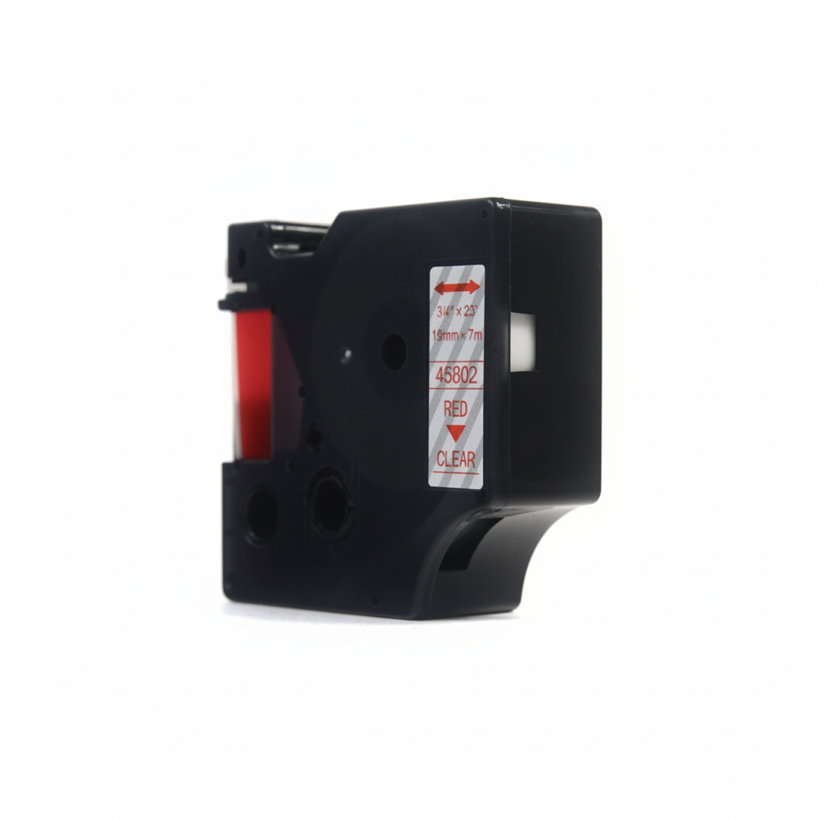 Compatible Tape D1-45802 for DYMO (D1-45802) (Transparent) (19 mm, 7 m, Transparent, Red)