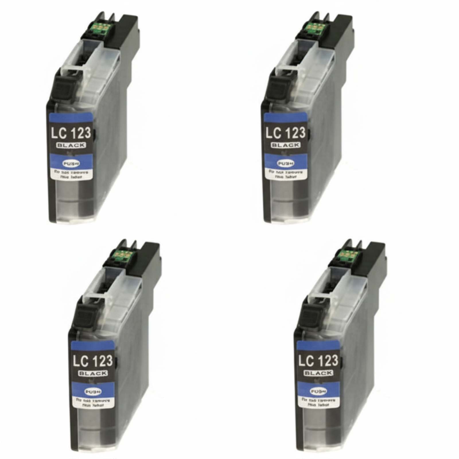 Compatible Ink Cartridges LC-123 BK BP4 for Brother (LC123BKBP4) (Black) (4xpack)