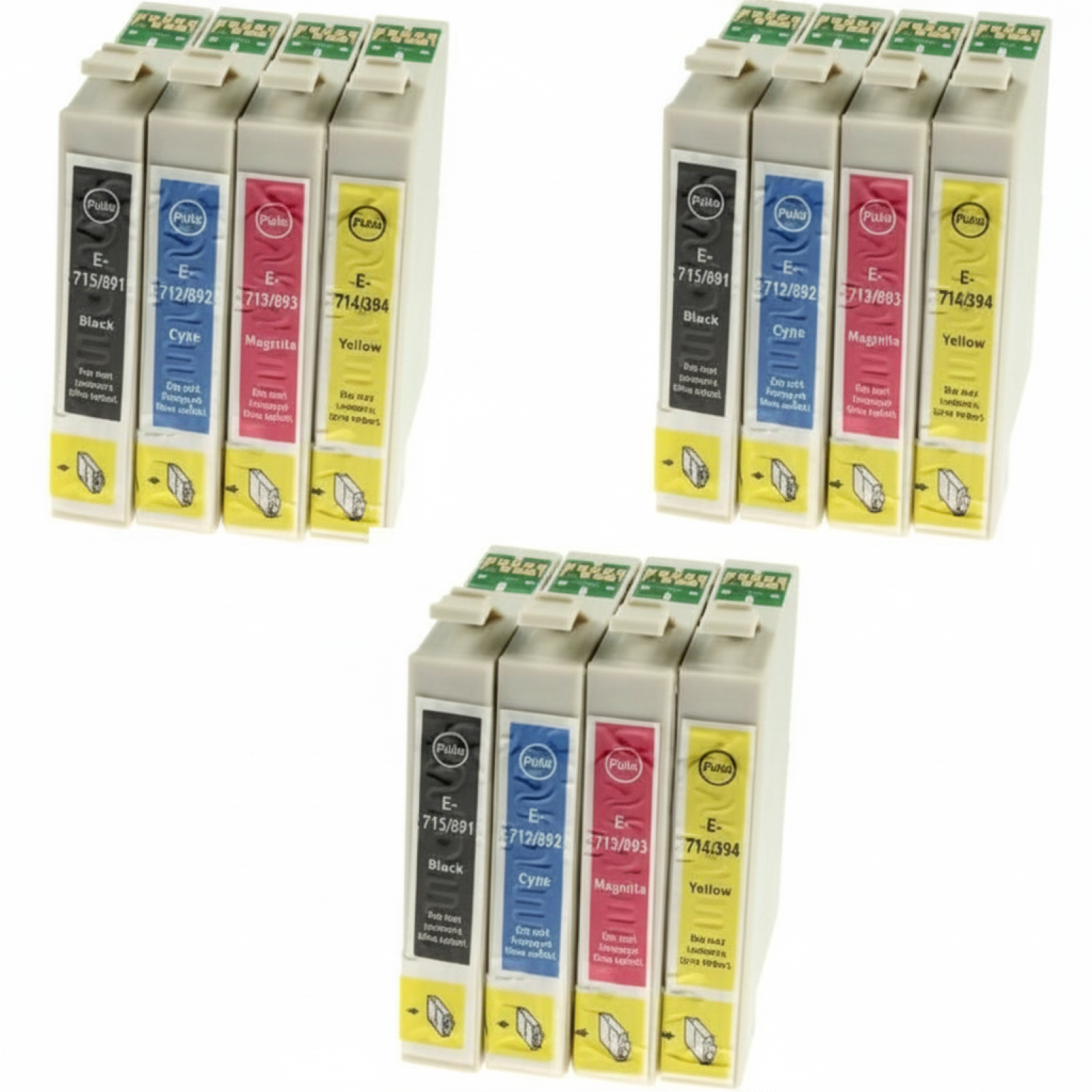 3x Compatible Ink Cartridges T0715 for Epson (C13T07154010) (multi pack)