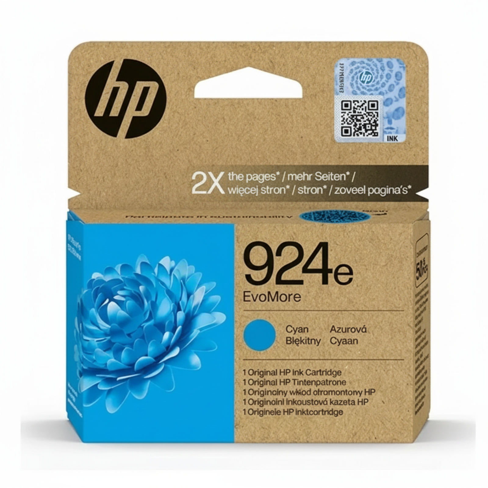 Original OEM Ink Cartridge HP 924e (4K0U7NE) (Cyan)