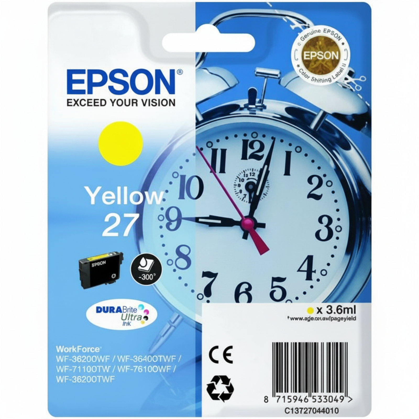 Original OEM Ink Cartridge Epson T2704 (C13T270440) (Yellow)