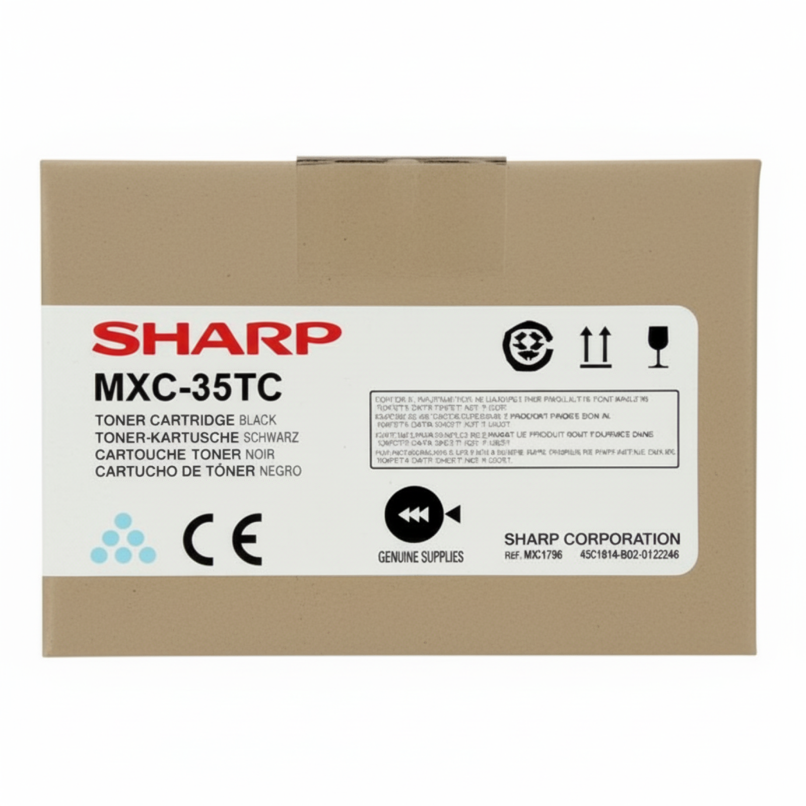 Original OEM Toner Sharp MX-C35TC (MXC35TC) (Cyan)