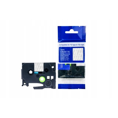 Original OEM Tape Brother TZe-115 (TZe-115) (Transparent) (6 mm, 8 m, Transparent, White)