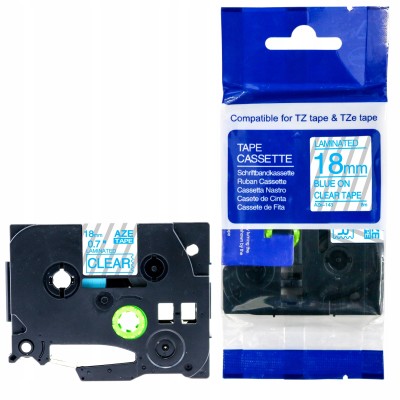 Original OEM Tape Brother TZe-143 (TZe-143) (Transparent) (18 mm, 8 m, Transparent, Blue)