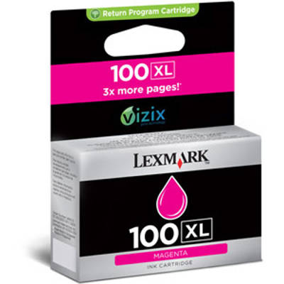 Original OEM Ink Cartridge Lexmark 100 XL M (014N1070E) (Magenta)