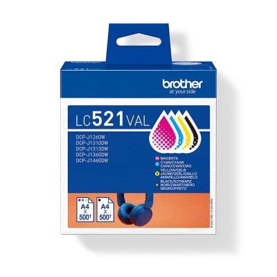 Original OEM Ink Cartridges Brother LC-521 CMYK (LC521VAL) (multi pack)