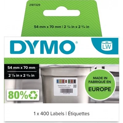 Original OEM Label DYMO LW-2187329 (2187329) (White) (White, 400 pcs, 54 mm, 70 mm)
