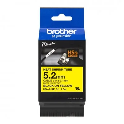 Original OEM Heat Shrink Tube Brother HSe-611 (HSE611e) (Yellow) (5,2 mm, 1,5 m)