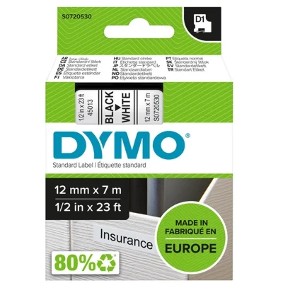 Original OEM Ink Ribbon DYMO D1-45013 (D1-45013) (White) (12 mm, 7 m)