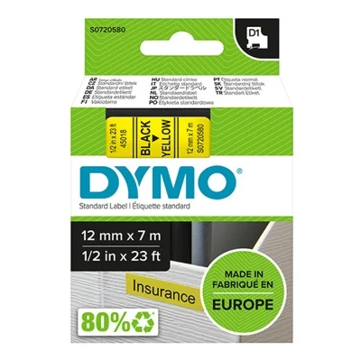 Original OEM Ink Ribbon DYMO D1-45018 (D1-45018) (Yellow) (12 mm, 7 m)