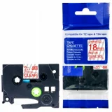 Original OEM Ribbon Brother TZe-142 (TZE142) (Transparent) (18 mm, 8 m, Transparent, Red)