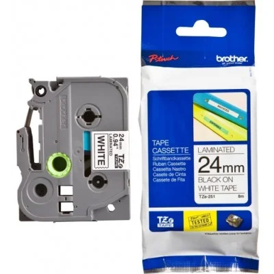 Original OEM Ribbon Brother TZe-251 (TZE251) (White) (24 mm, 8 m, White)