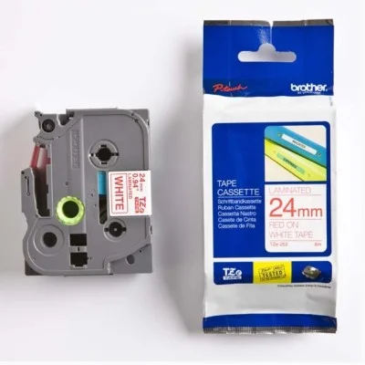 Original OEM Ribbon Brother TZe-252 (TZe252) (Red) (24 mm, 8 m, White, Red)