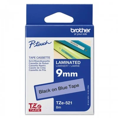 Original OEM Ribbon Brother TZe-521 (TZE521) (Blue) (9 mm, 8 m, Blue)