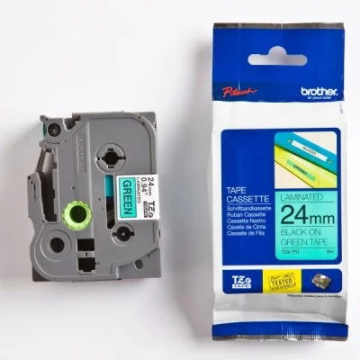 Original OEM Ribbon Brother TZe-751 (TZe751) (Green) (24 mm, 8 m, Green)