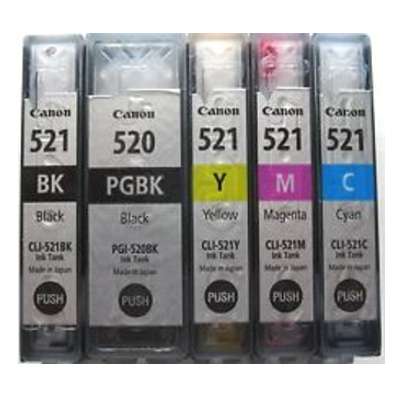 Ink cartridges Canon CLI-521 CMYK - compatible and original OEM