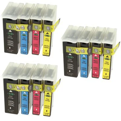 3x Compatible Ink Cartridges 100XL CMYK for Lexmark (14N1912) (multi pack)
