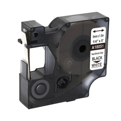 Compatible Heat Shrink Tube 18051 for DYMO (18051) (White) (6 mm, 1,5 m)