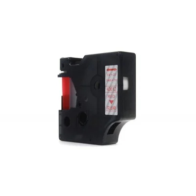Compatible Ribbon D1-43612 for DYMO (D1-43612) (Transparent) (6 mm, 7 m, Transparent, Red)