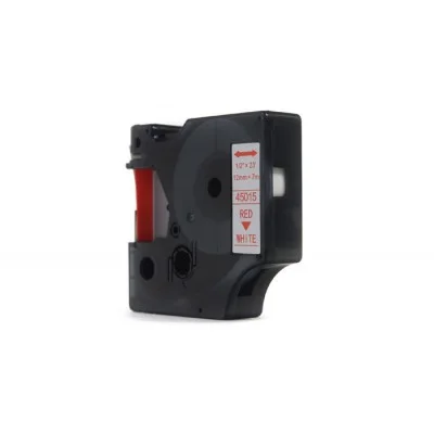 Compatible Ribbon D1-45015 for DYMO (D1-45015) (White) (12 mm, 7 m, White, Red)