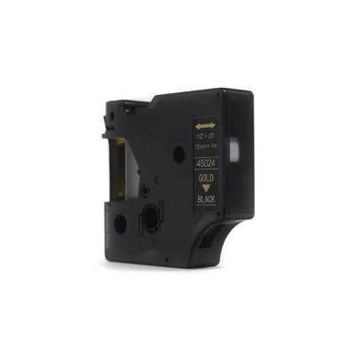 Compatible Ribbon D1-45024 for DYMO (D1-45024) (Black) (12 mm, 7 m, Black, Gold)