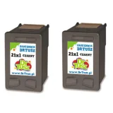 Compatible Ink Cartridges 21 (CC627A) (Black) (2-pack) for HP DeskJet F2110