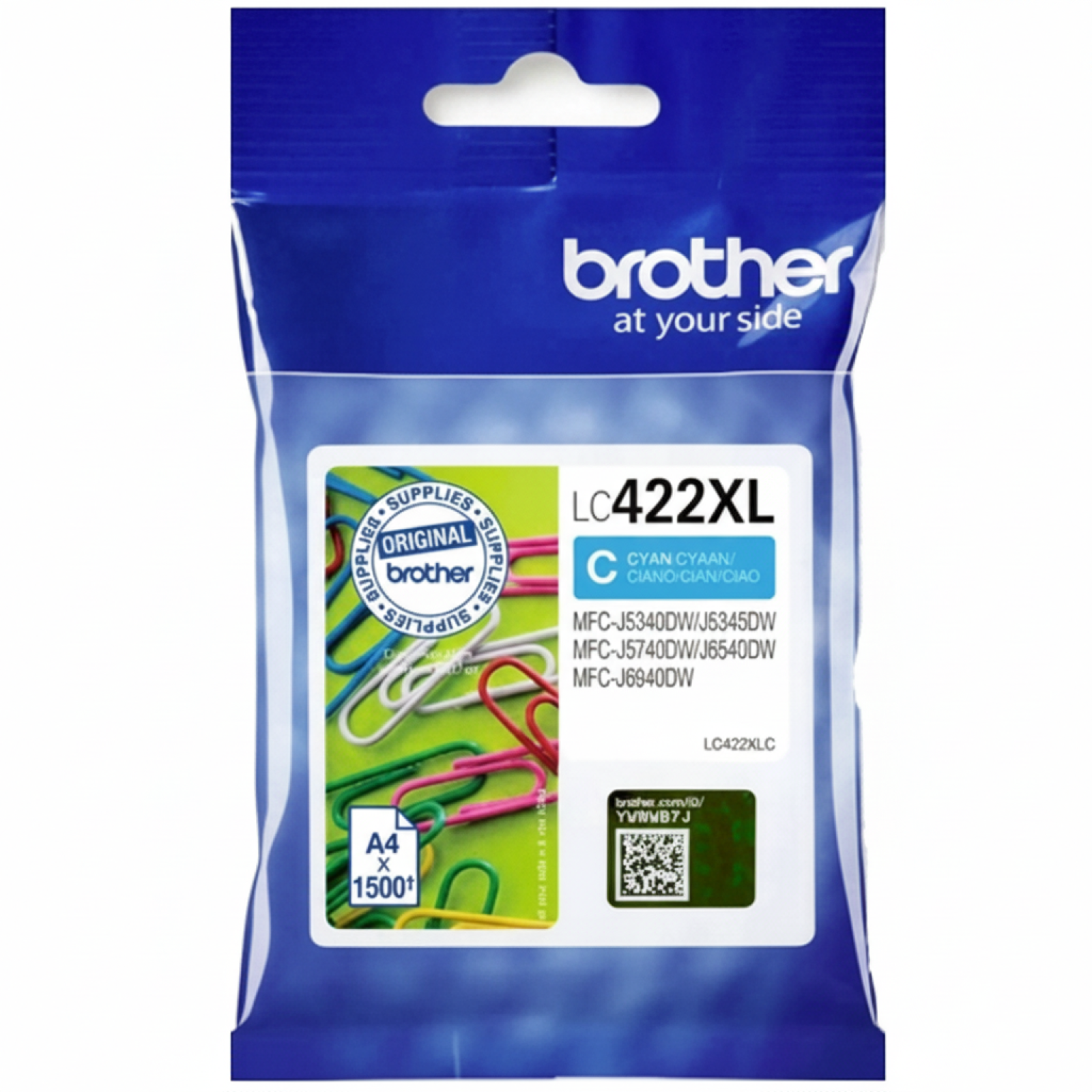 Original OEM Ink Cartridge Brother LC-422 XL C (LC422XLC) (Cyan)