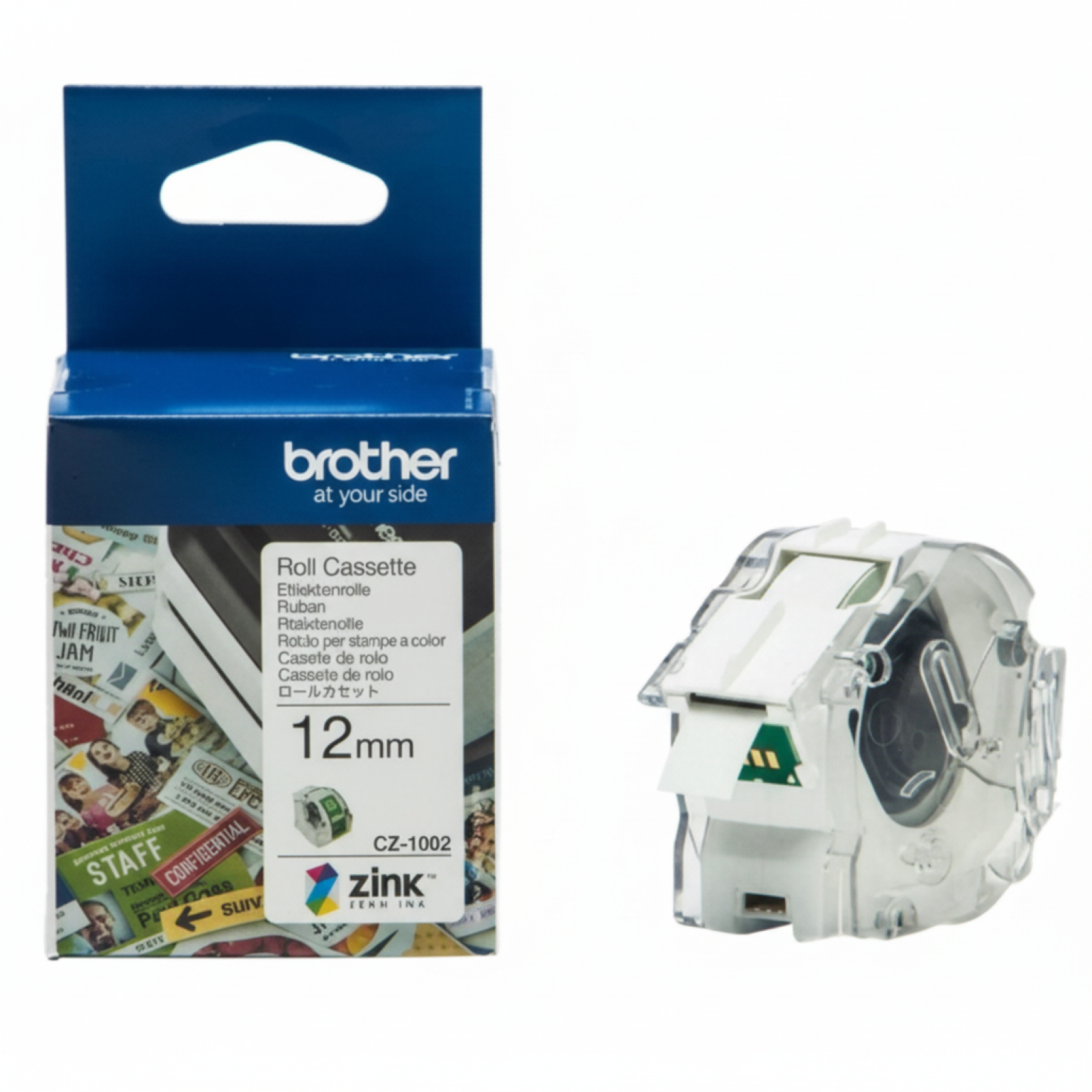 Original OEM Ribbon Brother 12 mm (CZ1002) (White) (12 mm, 5 m)