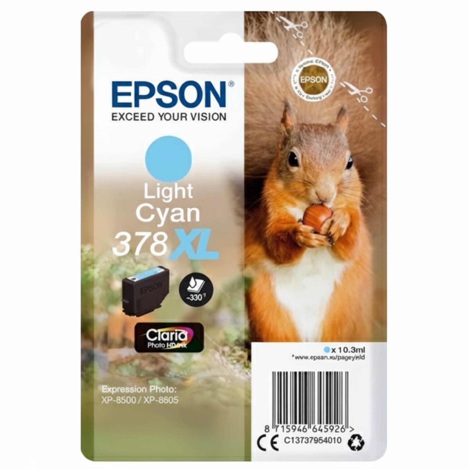 Original OEM Ink Cartridge Epson 378 XL (C13T37954010) (Light cyan)