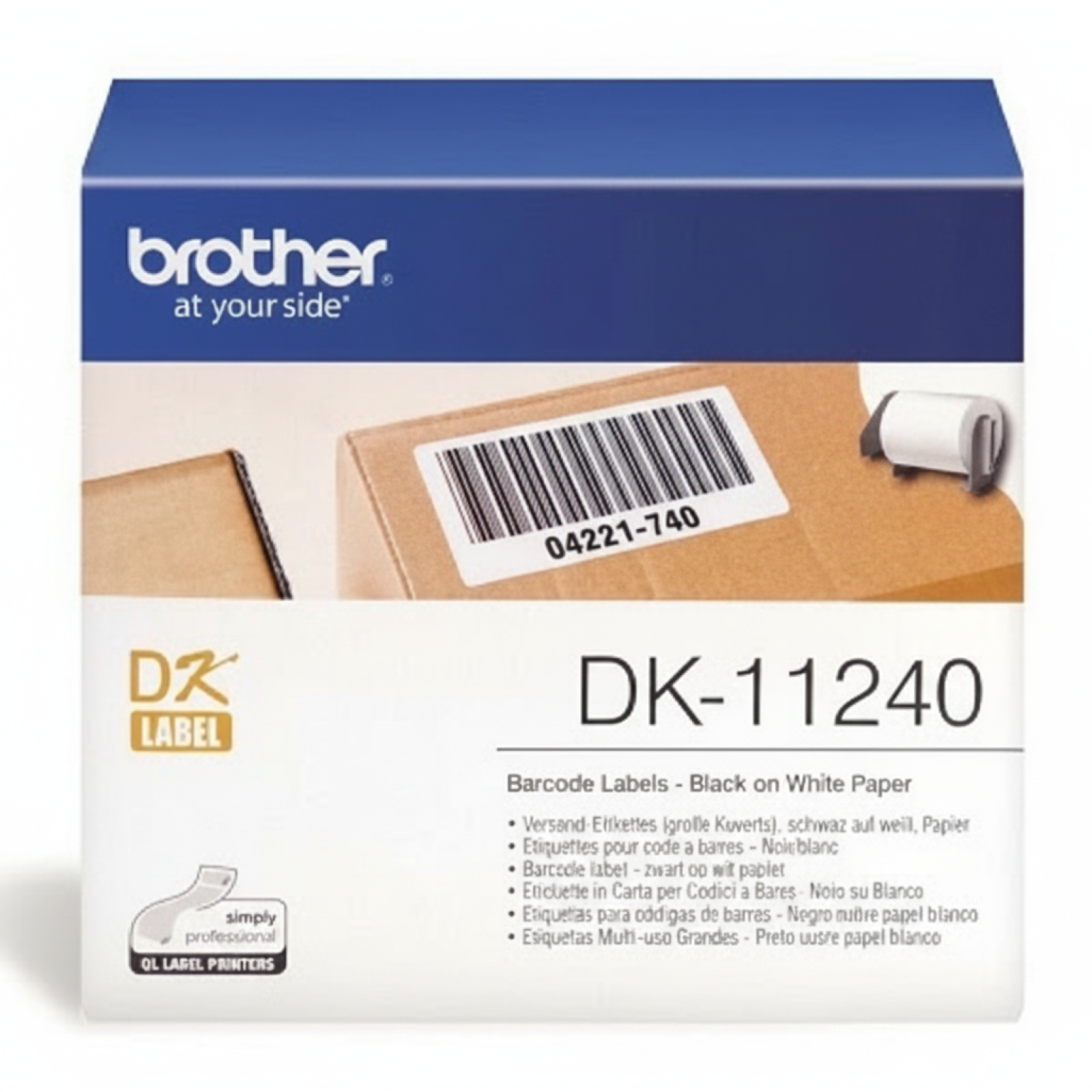 Original OEM Label Brother DK-11240 (DK-11240) (White) (600 pcs, 102 mm, 51 mm)