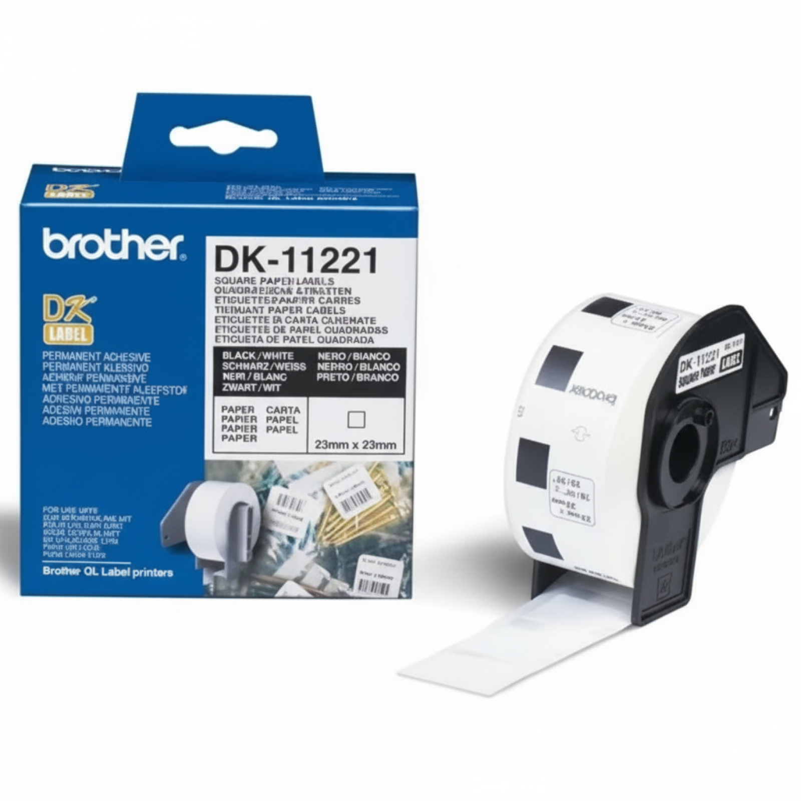 Original OEM Label Brother DK-11221 (DK-11221) (White) (1000 pcs, 23 mm, 23 mm)
