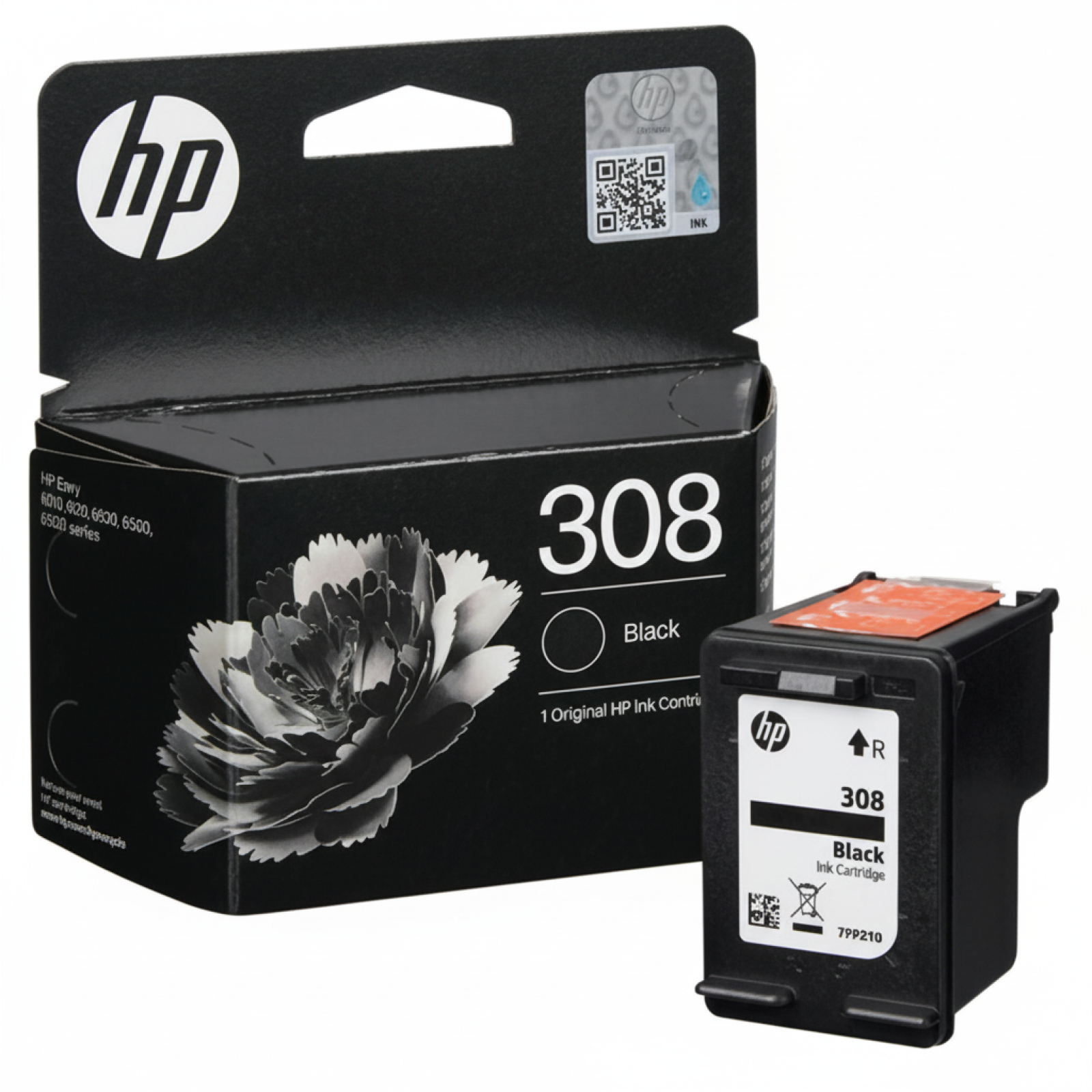 Original OEM Ink Cartridge HP 308 (7FP21UE) (Black)