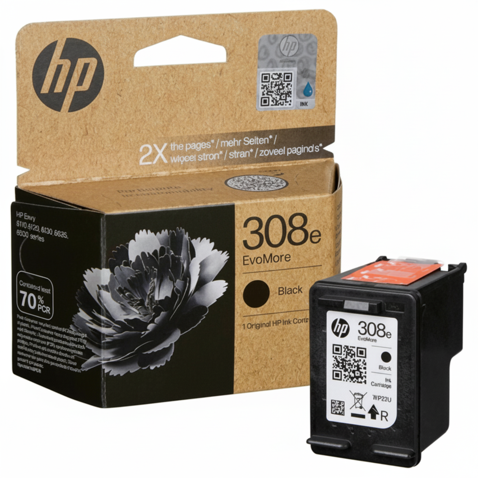Original OEM Ink Cartridge HP 308e (7FP22UE) (Black)