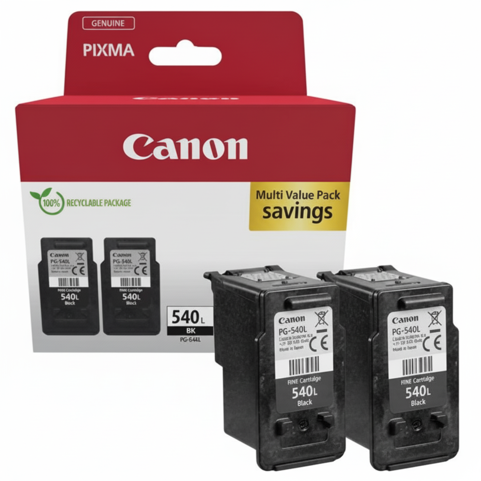Original OEM Ink Cartridges Canon PG-540L (5224B020) (Black) (2-pack)