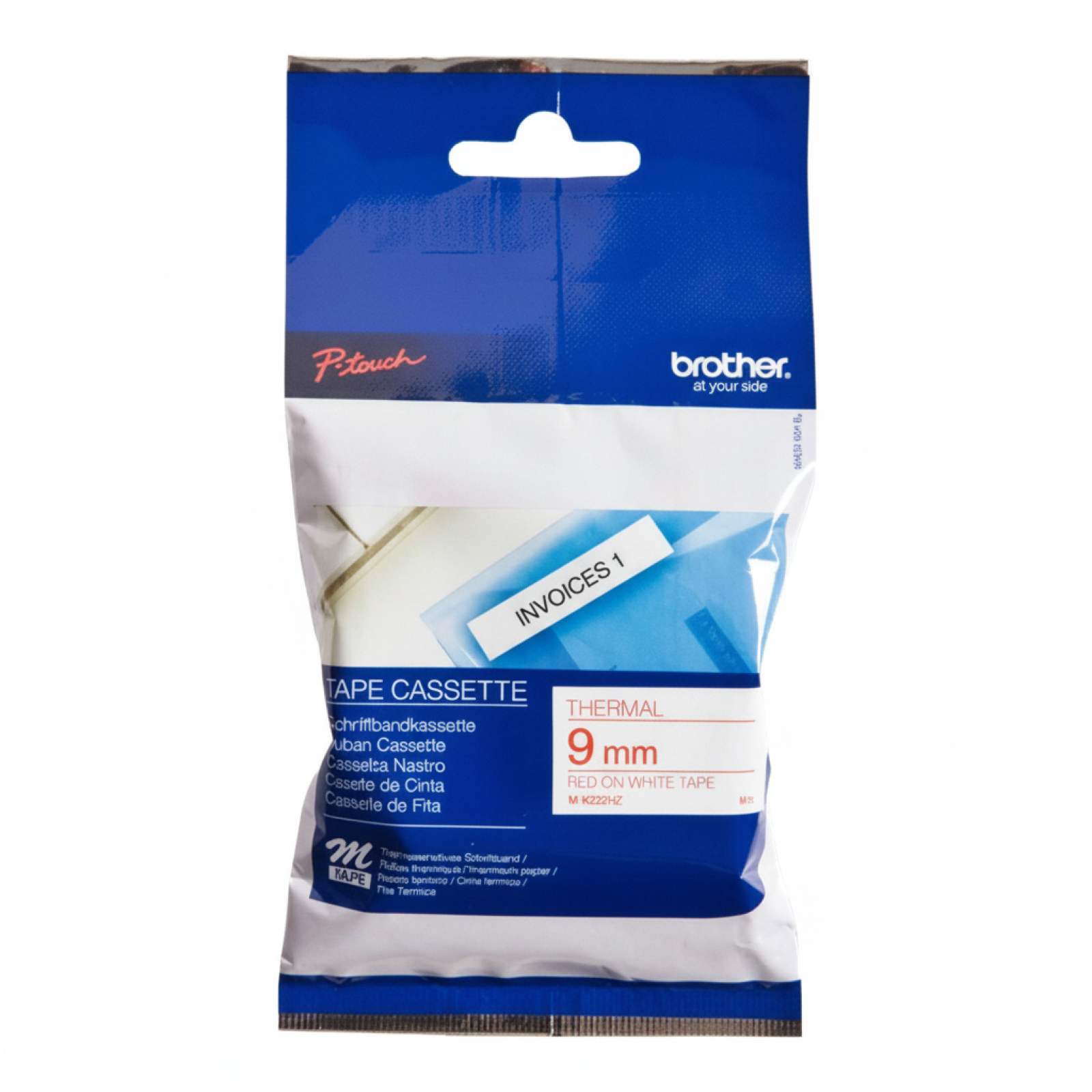 Original OEM Ribbon Brother MK-222BZ (MK-222BZ) (White) (9 mm, 8 m)