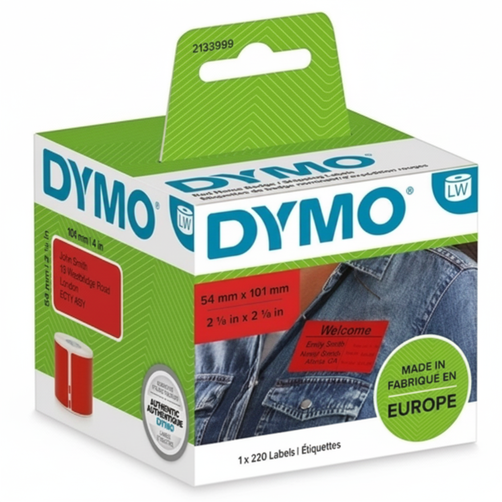 Original OEM Label DYMO LW-2133399 (2133399) (Red)