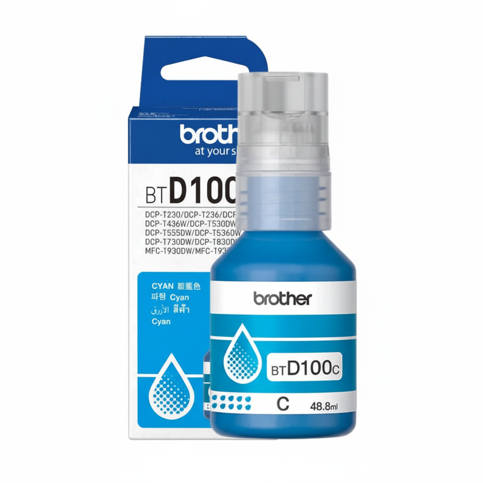 Original OEM Ink Cartridge Brother BT-D100C (BTD100C) (Cyan)