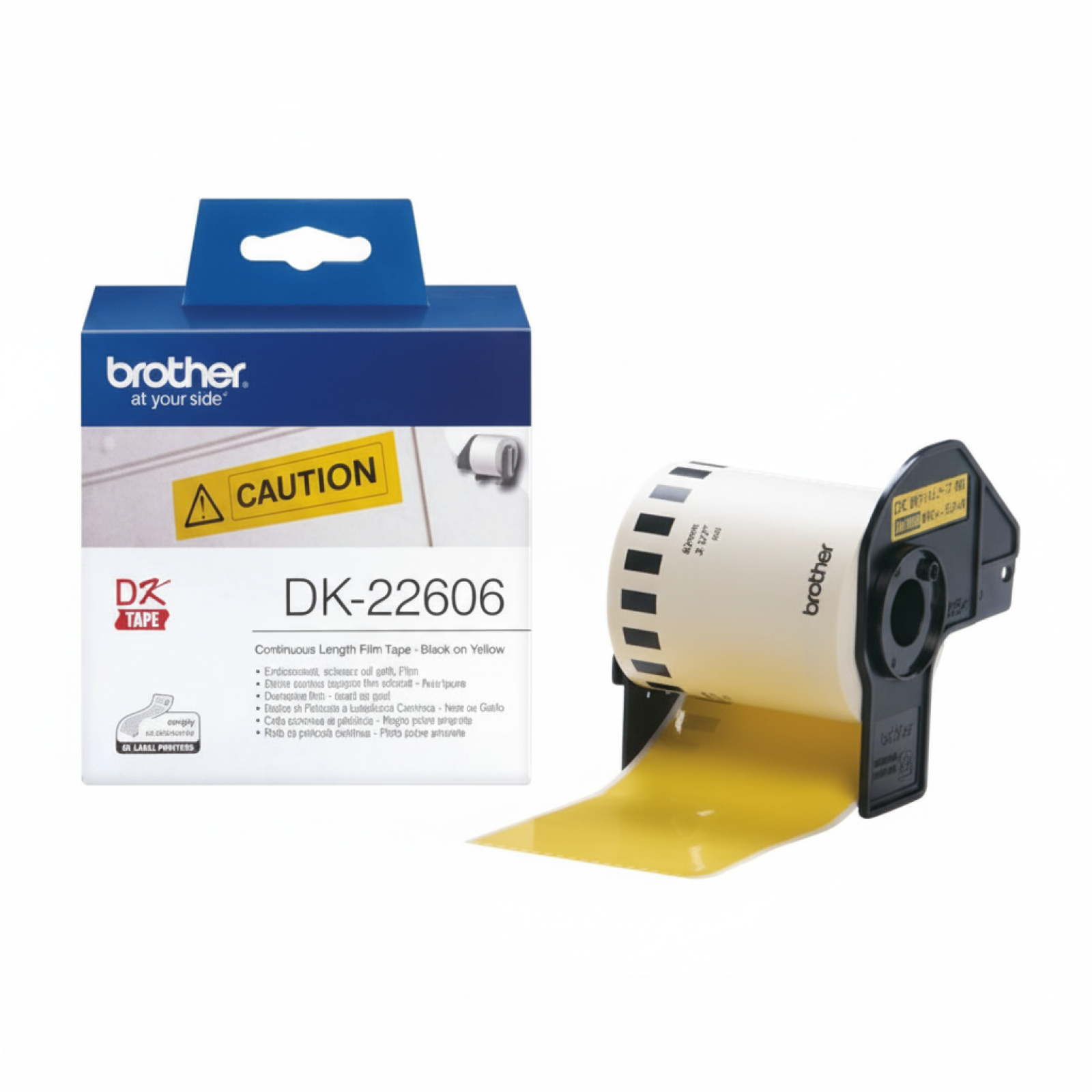 Original OEM Film Tape Brother DK-22606 (DK-22606) (White) (62 mm, 15,24 m, Yellow)