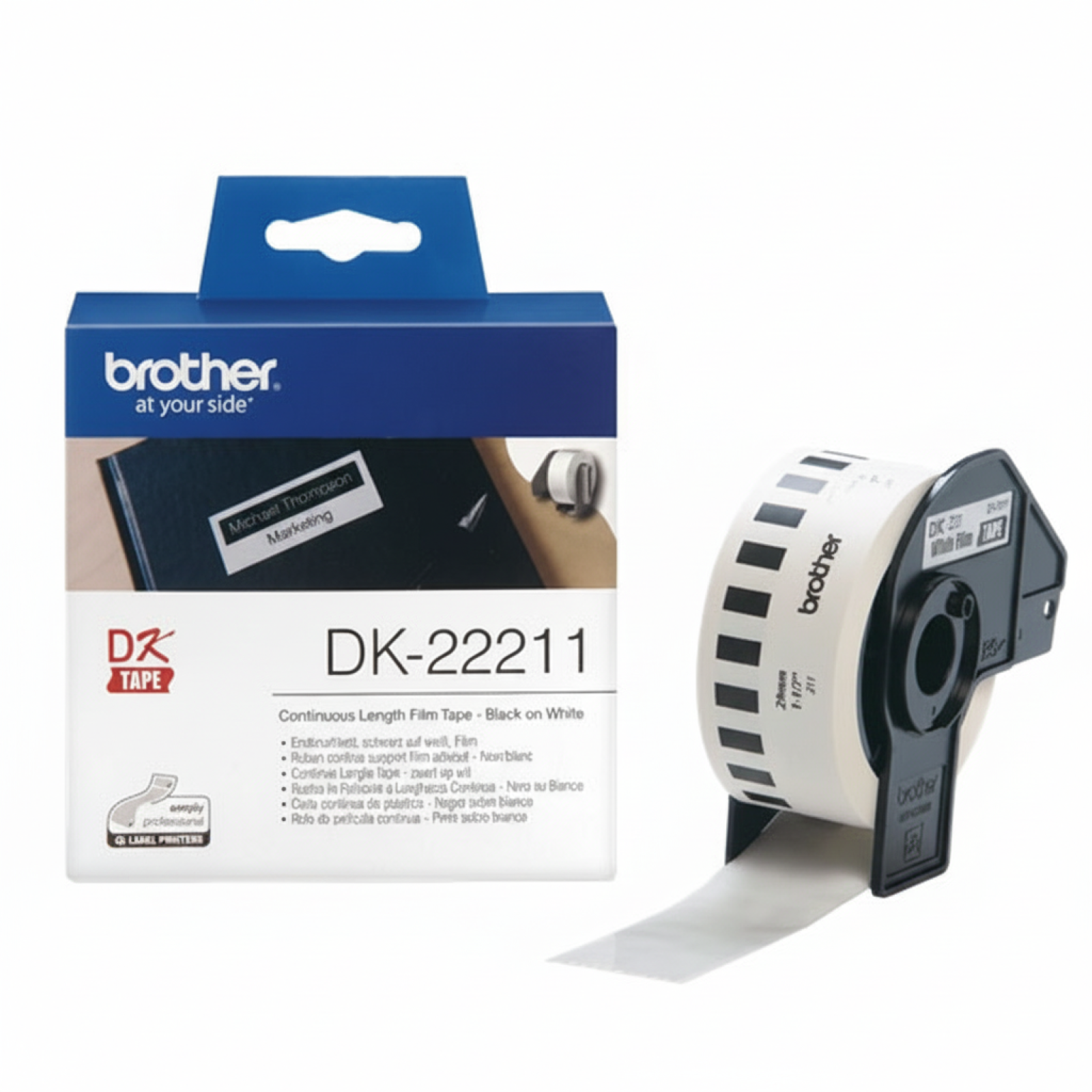 Original OEM Film Tape Brother DK-22211 (DK-22211) (White) (29 mm, 15,24 m)