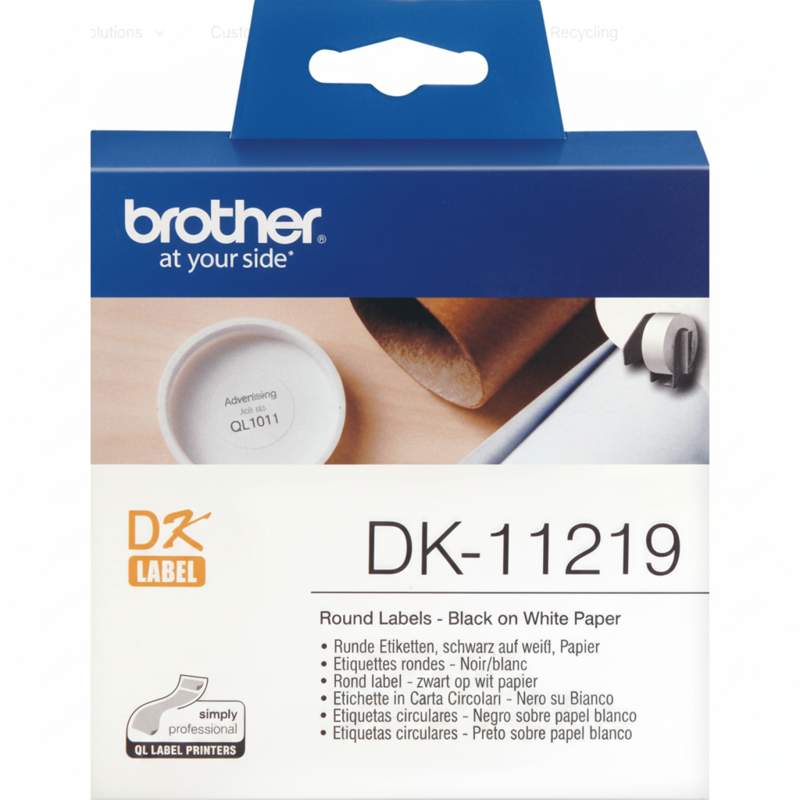 Original OEM Label Brother DK-11219 (DK-11219) (White) (1000 pcs, 12 mm)