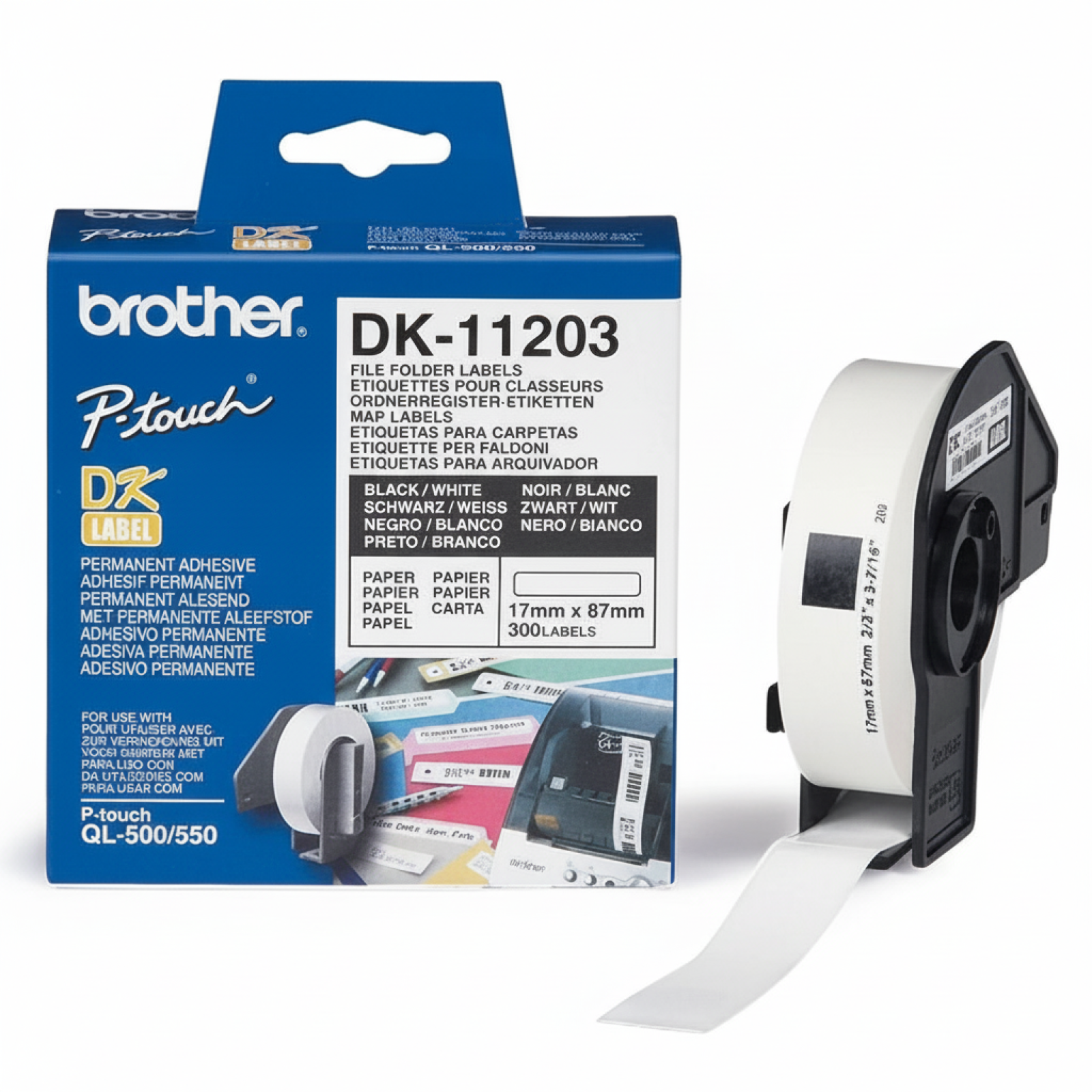 Original OEM Label Brother DK-11203 (DK-11203) (White) (300 pcs, 17 mm, 87 mm)