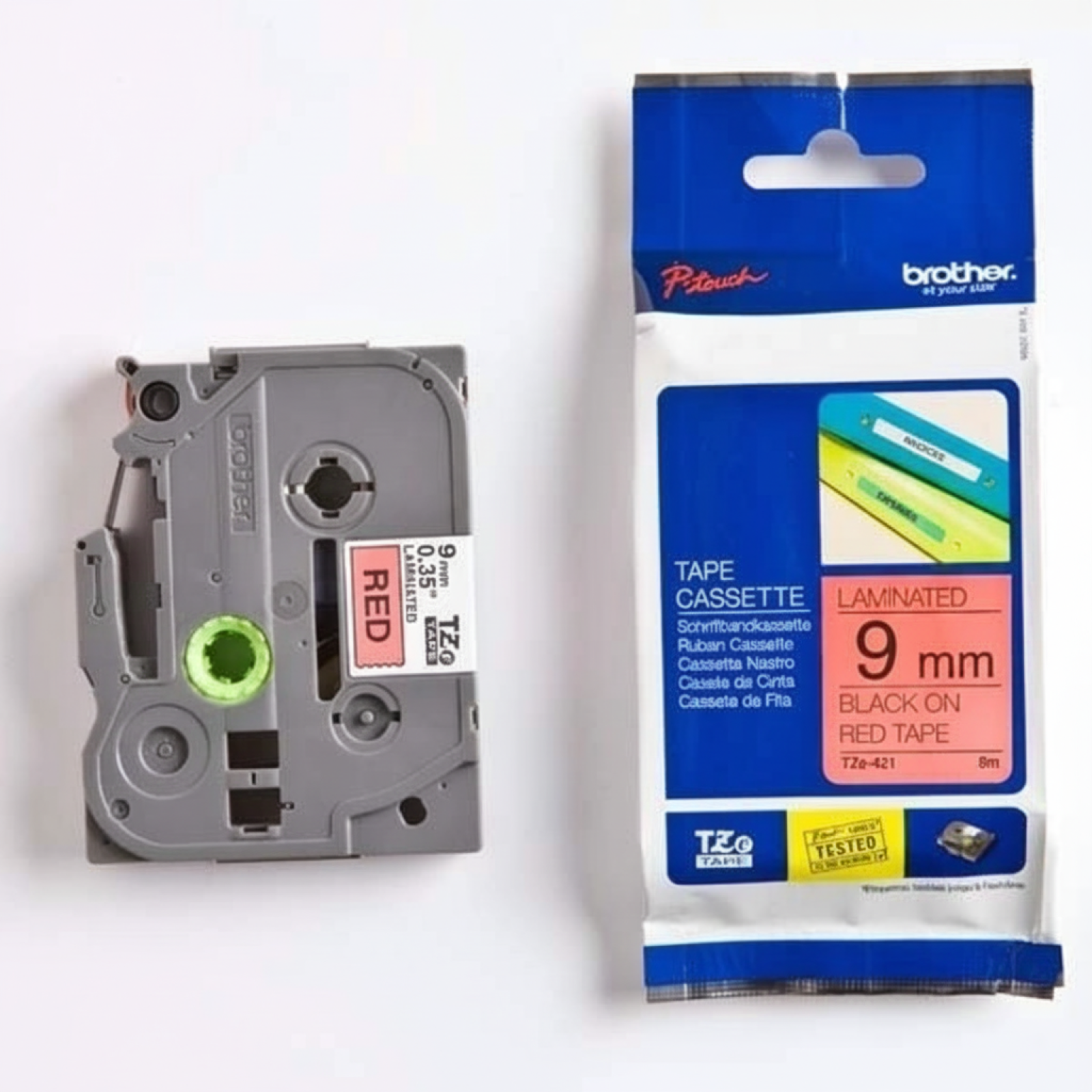 Original OEM Ribbon Brother TZe-431 (TZE431) (Red) (12 mm, 8 m, Red)