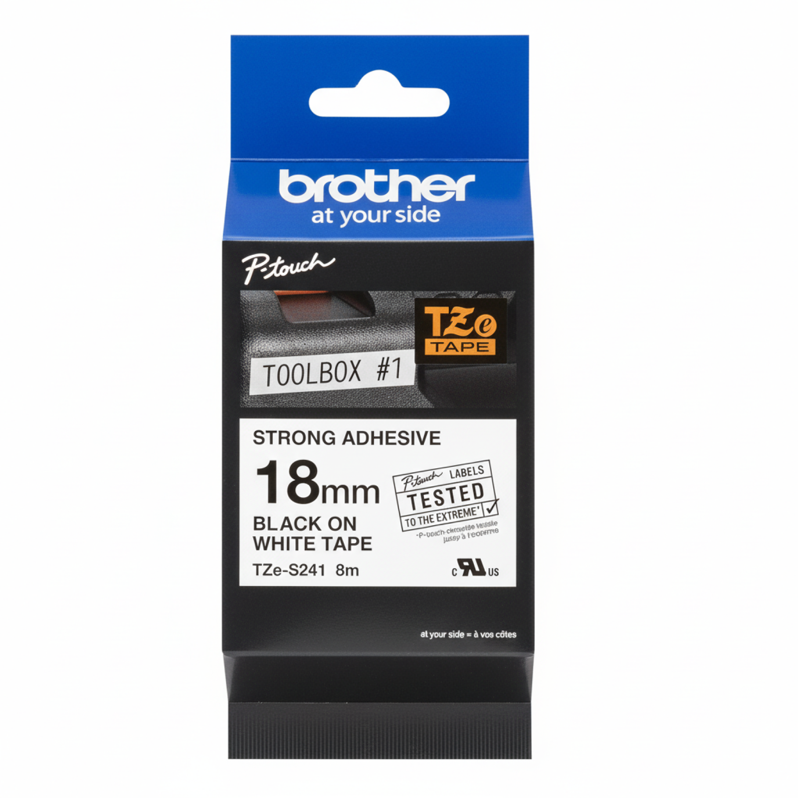 Original OEM Ribbon Brother TZe-S241 (TZES241) (White) (18 mm, 8 m, White)