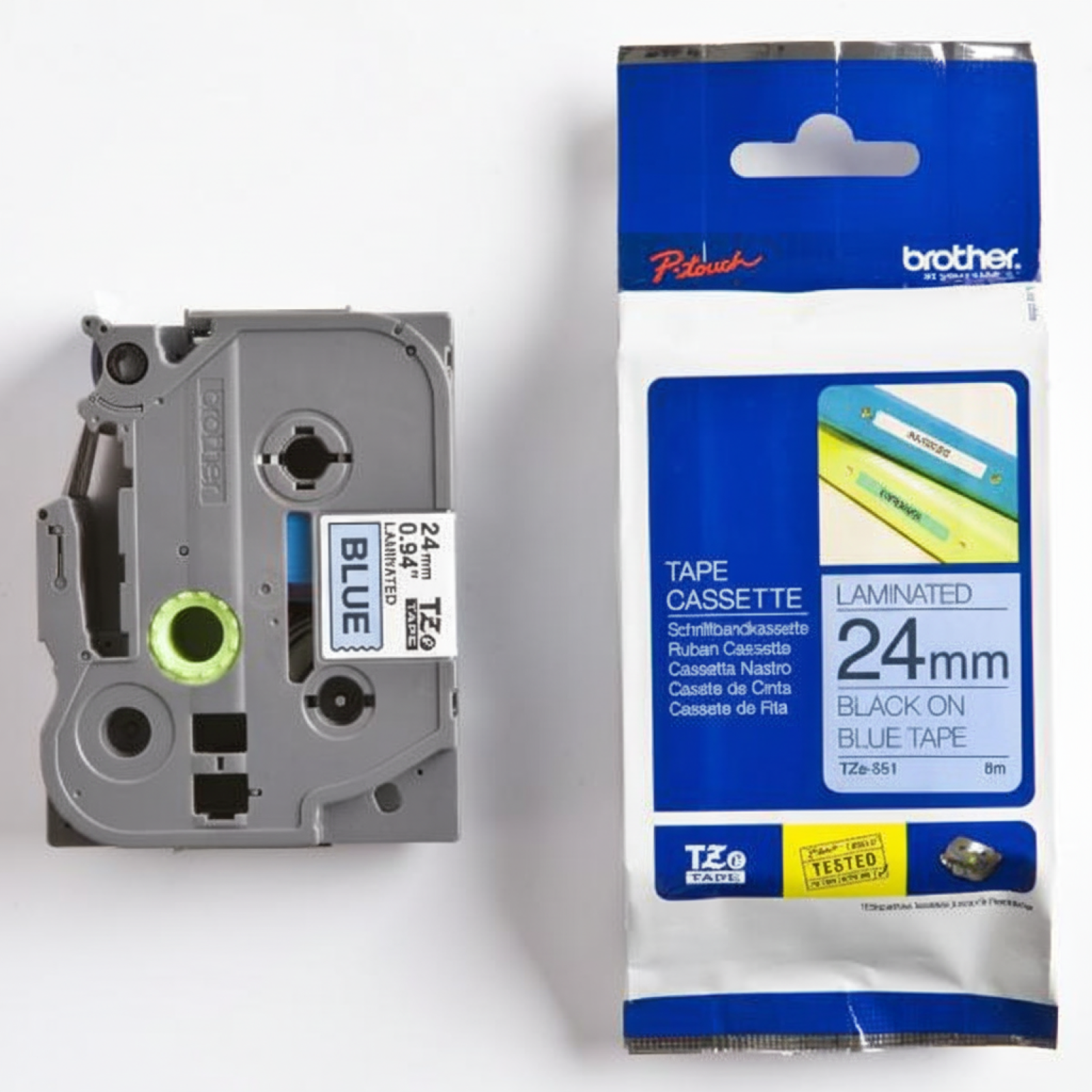 Original OEM Ribbon Brother TZe-551 (TZe551) (Blue) (24 mm, 8 m, Blue)